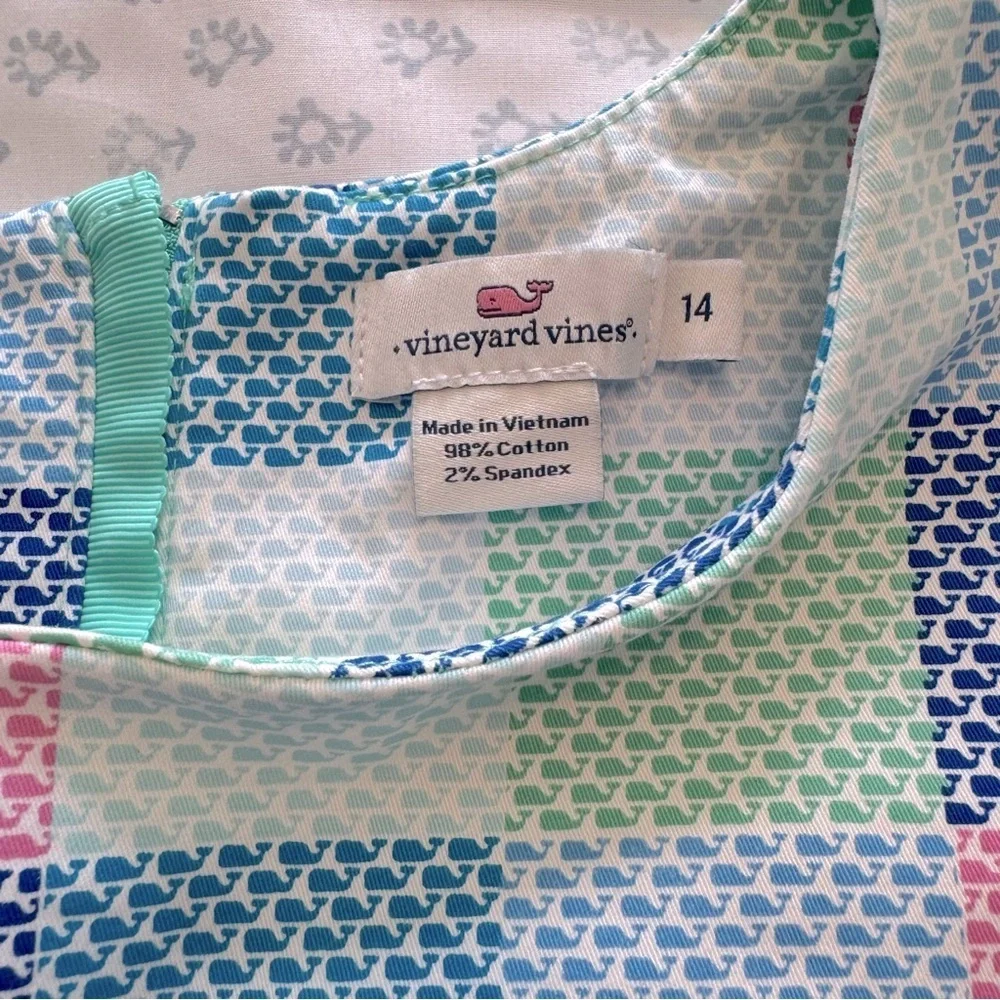 Vineyard Vines Girls/Womens Colorblock Whale Mini Dress
